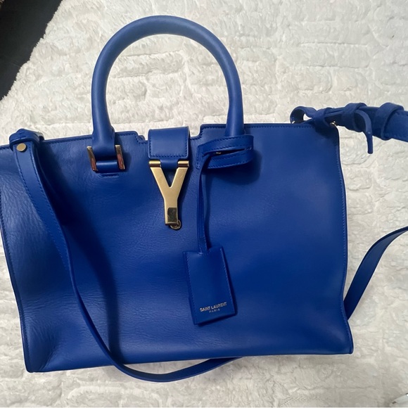 Yves Saint Laurent Vibrant Blue Cabas 2 way Bag - Picture 2 of 8